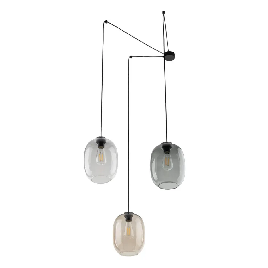 TK Lighting Hängeleuchte 3-flammig H: max. 2,1 m verstellbar Rauchglas< Hängelampen|Bürolampen