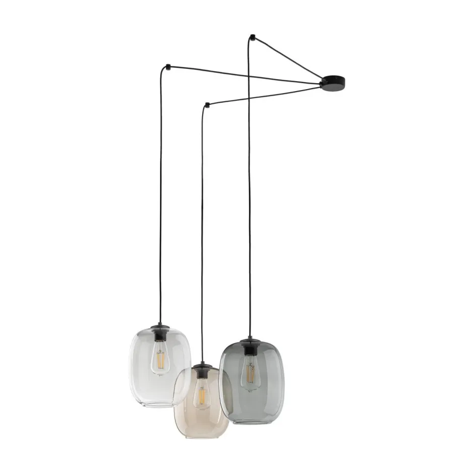 TK Lighting Hängeleuchte 3-flammig H: max. 2,1 m verstellbar Rauchglas< Hängelampen|Bürolampen
