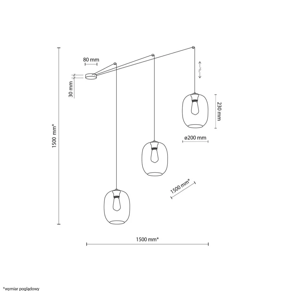 TK Lighting Hängeleuchte 3-flammig H: max. 2,1 m verstellbar Rauchglas< Hängelampen|Bürolampen