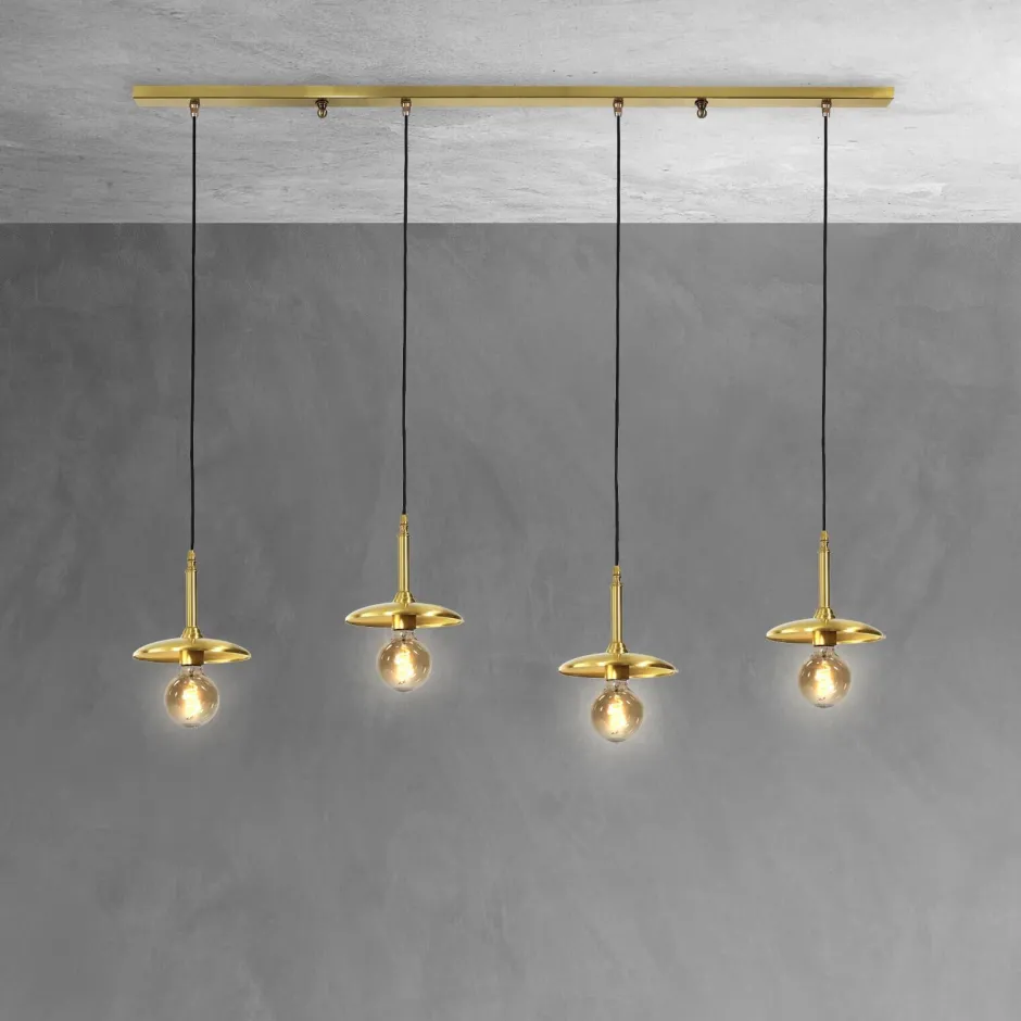 Hängelampen|Feuchtraumleuchten*Giovanni Battista Hängeleuchte 4-flammig in Bronze hell E27 Echt-Messing