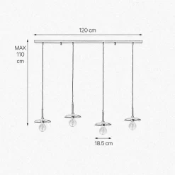 Hängelampen|Feuchtraumleuchten*Giovanni Battista Hängeleuchte 4-flammig in Bronze hell E27 Echt-Messing