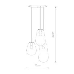 Hängelampen|Bürolampen*Nowodvorski Hängeleuchte 3-flammig in Schwarz Transparent Messing