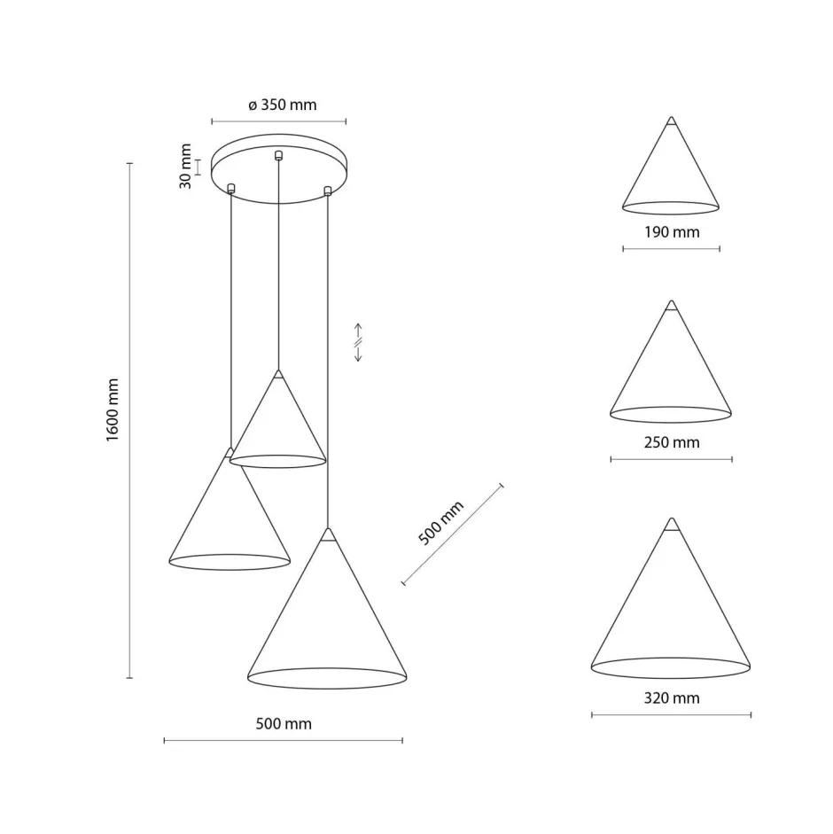 Wohnzimmerlampen|Metall Lampen*TK Lighting Hängeleuchte 3-flammig Metall Retro E27 verstellbar CODY