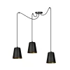 Emibig Hängeleuchte 3-flammig Schwarz Gold Metall 3x E27< Hängelampen|Esszimmer Lampen