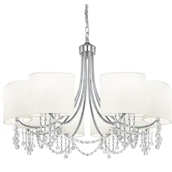 Moderne Lampen|Stofflampen*Searchlight Hängeleuchte 8-flmg. klassisch mit Glas