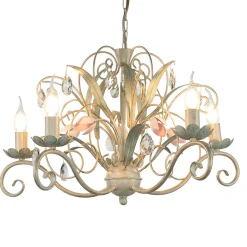 Luminex Hängeleuchte Floral Ø62cm 5-flmg< Glaslampen|Florale Lampen