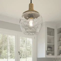 Elstead Hängeleuchte Glas Ø 30,2 cm H: max. 140,7 cm E27< Hängelampen|Wohnzimmerlampen