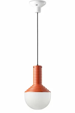 Ferroluce Hängeleuchte Glas Keramik E27 Ø 24 cm rund Weiß Orange< Wohnzimmerlampen|Esszimmer Lampen