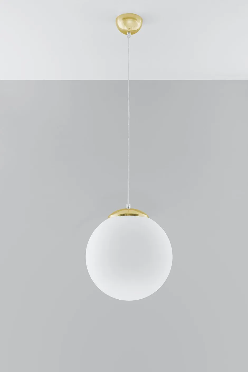 Sollux Hängeleuchte Glas Kugel Ø 30 cm E27 Weiß Gold BIANCO< Hängelampen|Wohnzimmerlampen