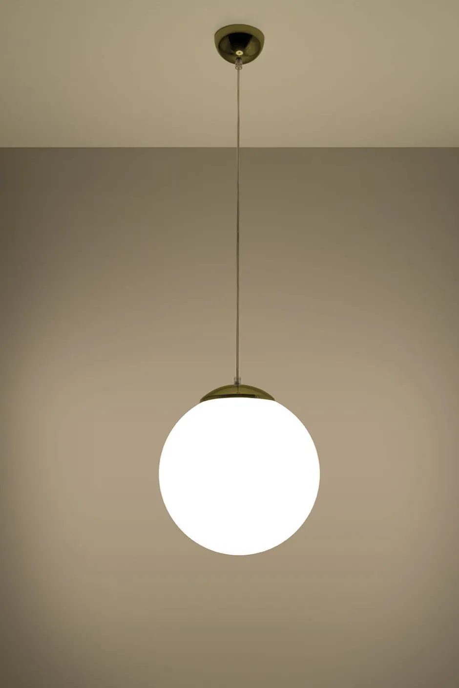 Sollux Hängeleuchte Glas Kugel Ø 30 cm E27 Weiß Gold BIANCO< Hängelampen|Wohnzimmerlampen