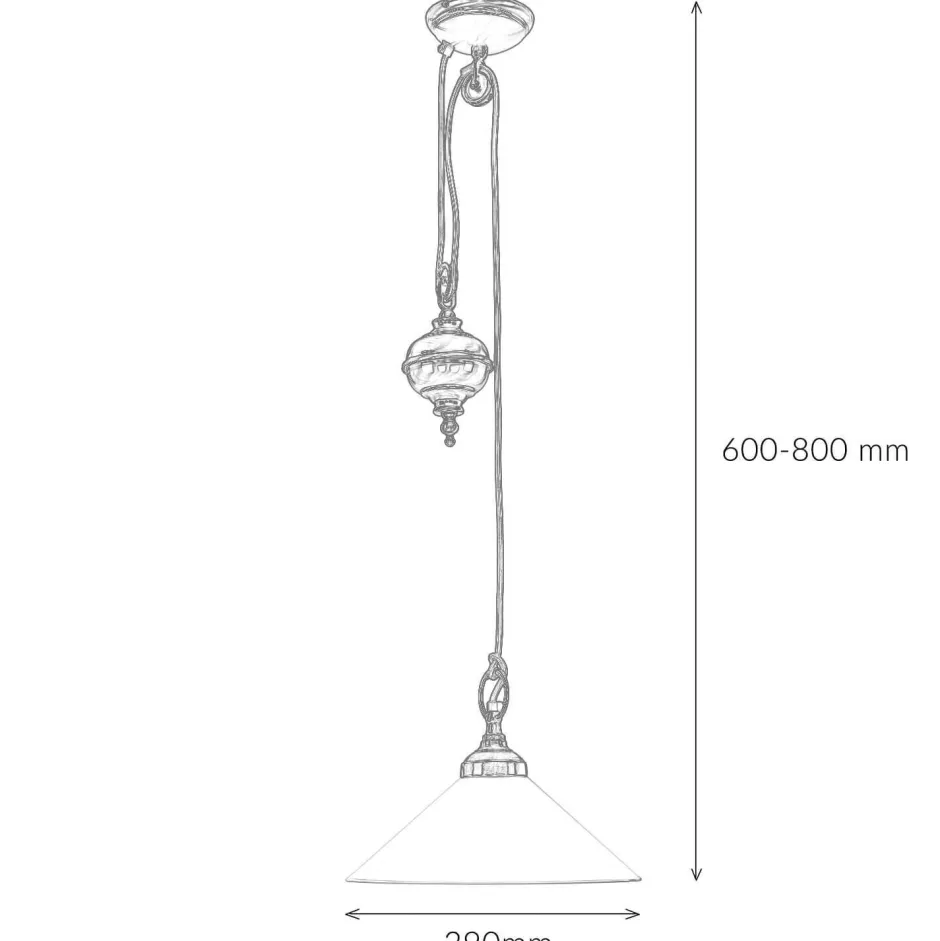 Glaslampen|Metall Lampen*Giovanni Battista Hängeleuchte Glas Messing massiv verstellbar E27