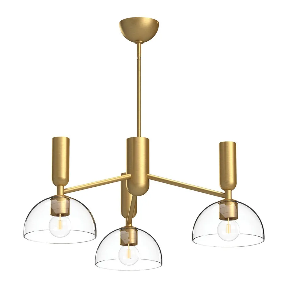 Elstead Hängeleuchte Glas Metall 96,8 cm breit 3-flammig E27< Hängelampen|Esszimmer Lampen