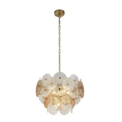 Hängelampen|Esszimmer Lampen*Searchlight Hängeleuchte Glas Metall Ø 45 cm kunstvoll höhenverstellbar