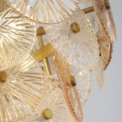 Hängelampen|Esszimmer Lampen*Searchlight Hängeleuchte Glas Metall Ø 45 cm kunstvoll höhenverstellbar