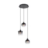 Just Light Hängeleuchte Glas Metall Rauchgrau Schwarz E14 B:38 cm< Hängelampen|Bürolampen