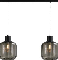 Masterlight Hängeleuchte Glas Metall Schwarz höhenverstellbar E27< Hängelampen|Glaslampen