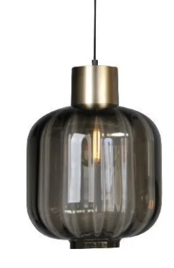 Hängelampen|Glaslampen*Masterlight Hängeleuchte Glas Schirm Schwarz Gold Ø 28 cm E27