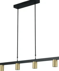 Masterlight Hängeleuchte Gold Schwarz verstellbar Metall 4-flammig< Hängelampen|Wohnzimmerlampen