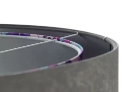 Hängelampen|Bürolampen*BPS Koncept Hängeleuchte Grau Lila Silber Ø 50 cm Velours Optik Stoff