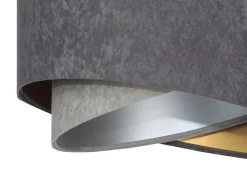 Hängelampen|Bürolampen*BPS Koncept Hängeleuchte Grau Silber Gold Ø 50 cm Stoffschirm