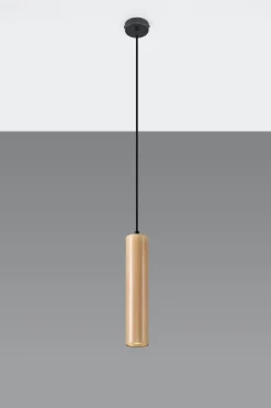 Sollux Hängeleuchte Holz Ø8cm schmal GU0 vielseitig BAYLEE< Wohnzimmerlampen|Holzlampen