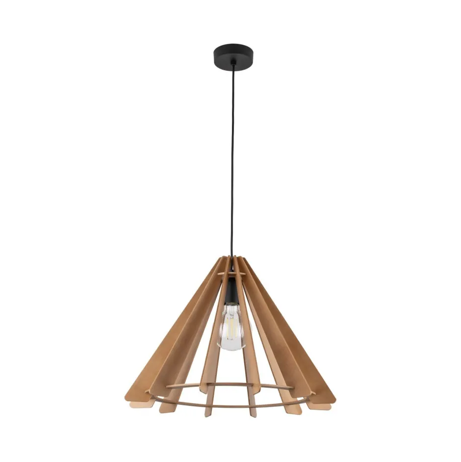 Hängelampen|Esszimmer Lampen*TK Lighting Hängeleuchte Holz E27 Ø 50 cm H: max. 160 cm verstellbar