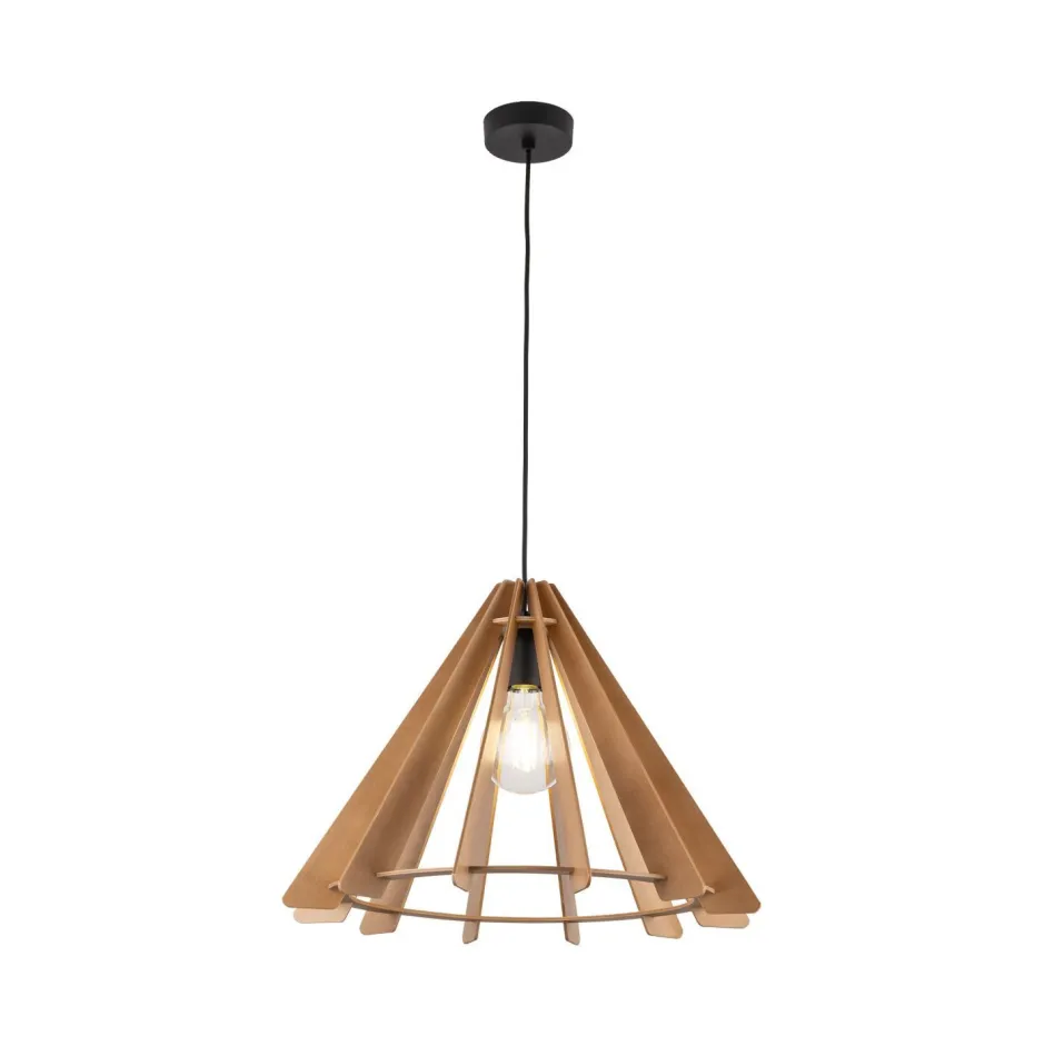 Hängelampen|Esszimmer Lampen*TK Lighting Hängeleuchte Holz E27 Ø 50 cm H: max. 160 cm verstellbar