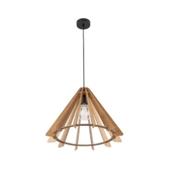 Hängelampen|Esszimmer Lampen*TK Lighting Hängeleuchte Holz E27 Ø 50 cm H: max. 160 cm verstellbar