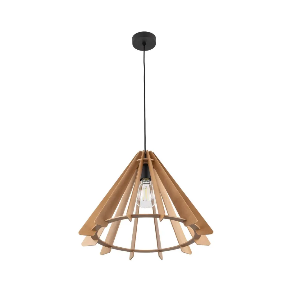 Hängelampen|Esszimmer Lampen*TK Lighting Hängeleuchte Holz E27 Ø 50 cm H: max. 160 cm verstellbar
