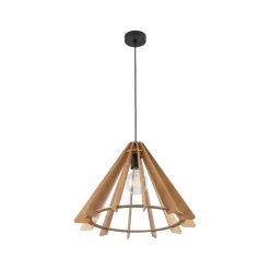 Hängelampen|Esszimmer Lampen*TK Lighting Hängeleuchte Holz E27 Ø 50 cm H: max. 160 cm verstellbar
