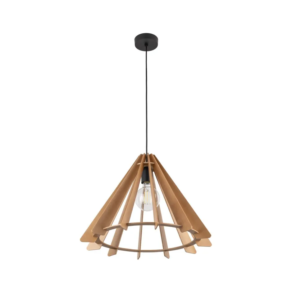 Hängelampen|Esszimmer Lampen*TK Lighting Hängeleuchte Holz E27 Ø 50 cm H: max. 160 cm verstellbar