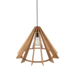 Hängelampen|Esszimmer Lampen*TK Lighting Hängeleuchte Holz E27 Ø 50 cm H: max. 160 cm verstellbar
