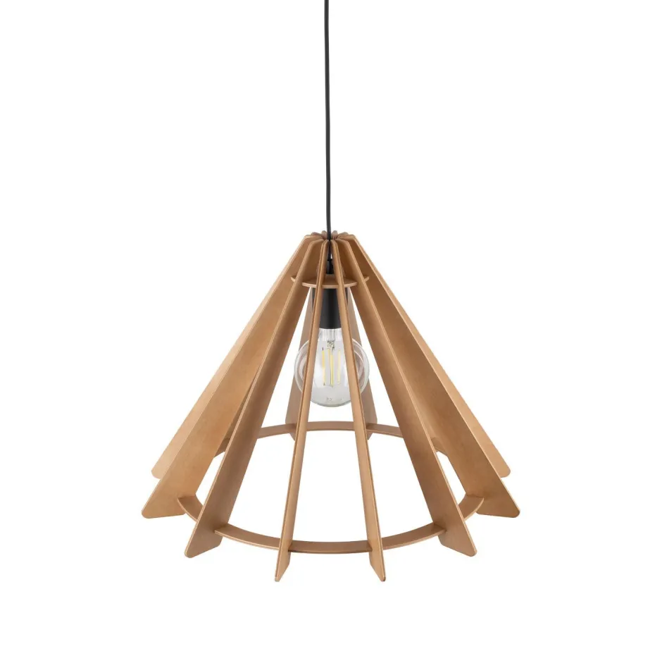 Hängelampen|Esszimmer Lampen*TK Lighting Hängeleuchte Holz E27 Ø 50 cm H: max. 160 cm verstellbar