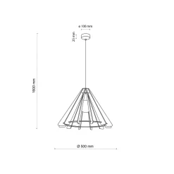 Hängelampen|Esszimmer Lampen*TK Lighting Hängeleuchte Holz E27 Ø 50 cm H: max. 160 cm verstellbar