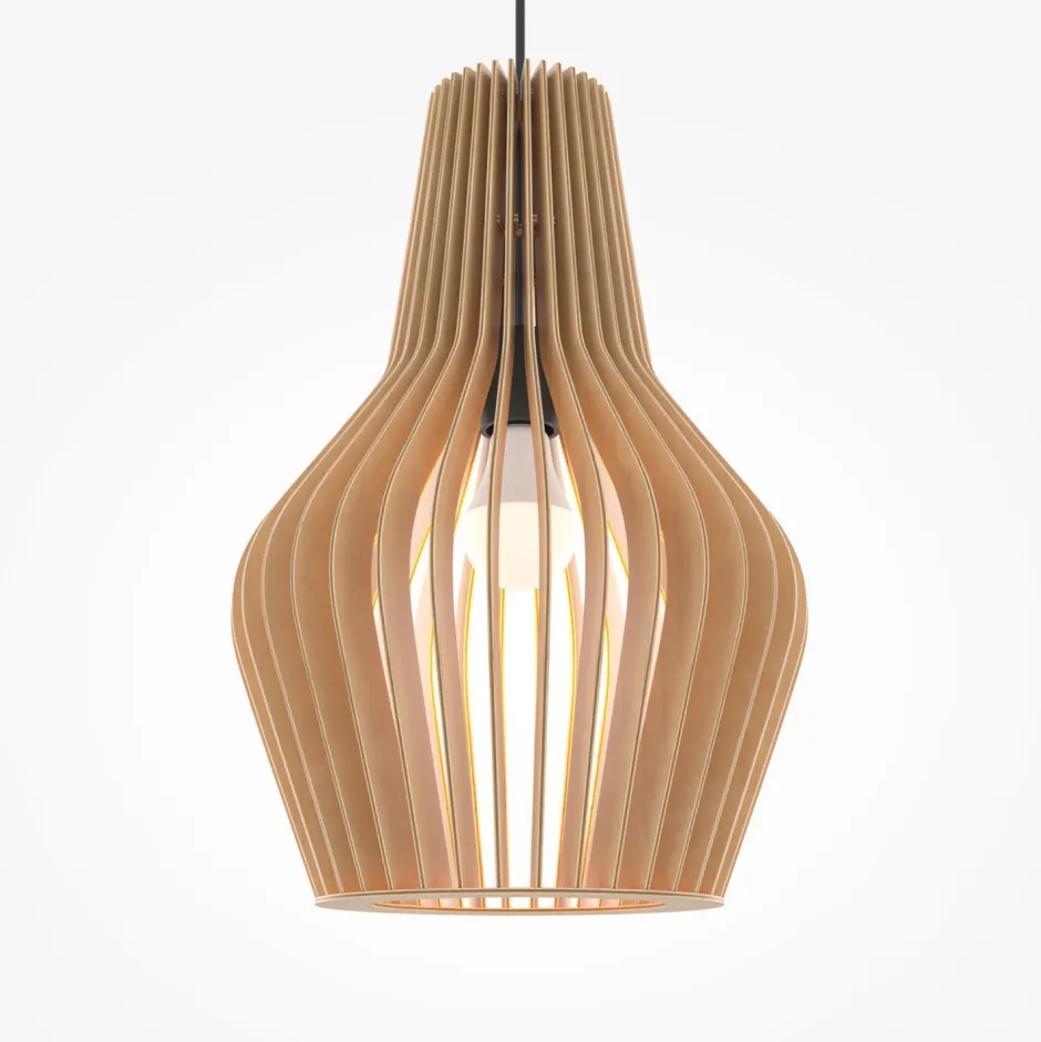Maytoni Hängeleuchte Holz Metall E27 Ø 30 cm H: max. 347,5 cm< Hängelampen|Esszimmer Lampen