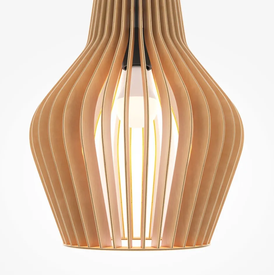 Maytoni Hängeleuchte Holz Metall E27 Ø 30 cm H: max. 347,5 cm< Hängelampen|Esszimmer Lampen