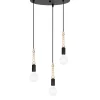 Hängelampen|Bürolampen*Belis Hängeleuchte Holz Metall Schwarz E27 3-flammig wohnlich
