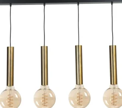 Wohnzimmerlampen|Esszimmer Lampen*Masterlight Hängeleuchte in Messing Schwarz Metall für E27