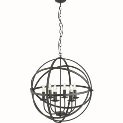 Searchlight Hängeleuchte in Schwarz 6-flmg< Vintage Lampen|Rustikale Lampen