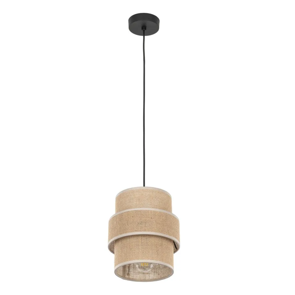 Hängelampen|Esszimmer Lampen*TK Lighting Hängeleuchte Jute Metall Ø 20 cm E27 Boho Design GREET