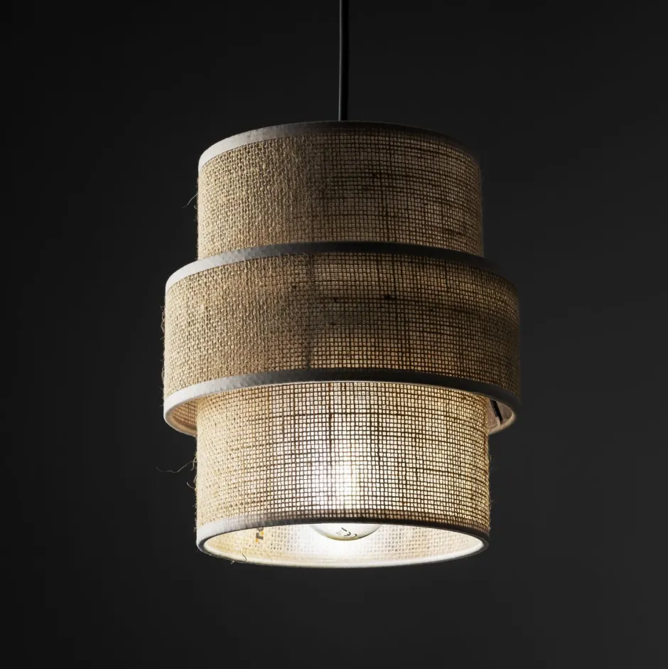 Hängelampen|Esszimmer Lampen*TK Lighting Hängeleuchte Jute Metall Ø 20 cm E27 Boho Design GREET