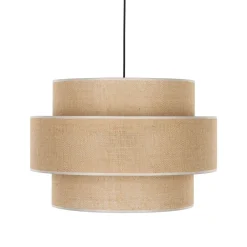 TK Lighting Hängeleuchte Jute rund Ø 50 cm H: max. 110 cm 3x E27 Boho< Wohnzimmerlampen|Küchenlampen