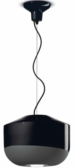 Wohnzimmerlampen|Keramiklampen*Ferroluce Hängeleuchte Keramik Ø 35 cm H: max. 148 cm Schwarz E27