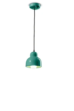 Wohnzimmerlampen|Keramiklampen*Ferroluce Hängeleuchte Keramik E27 Ø 15 cm H: max. 136 cm Türkis