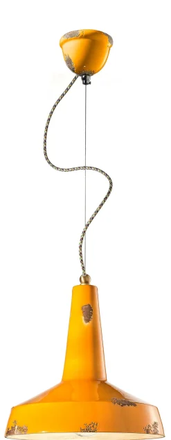 Bürolampen|Wohnzimmerlampen*Ferroluce Hängeleuchte Keramik E27 rund D: 35 cm H: max. 133 cm