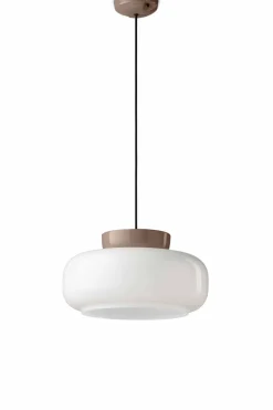 Ferroluce Hängeleuchte Keramik Glas rund D: 37 cm H: max. 140 cm< Wohnzimmerlampen|Glaslampen