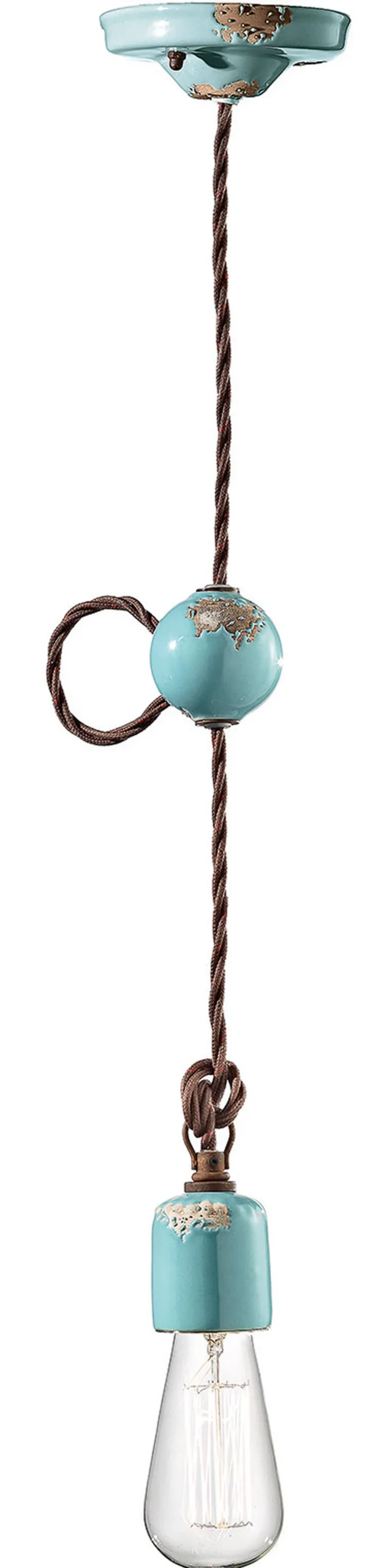 Bürolampen|Wohnzimmerlampen*Ferroluce Hängeleuchte Keramik H: max. 120 cm E27 Vintage ARASI