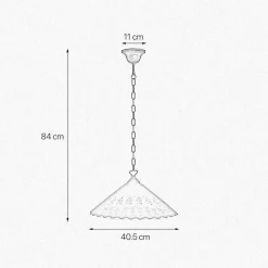Giovanni Battista Hängeleuchte Keramik Messing Ø 40,5 cm Weiß Bronze antik E27< Feuchtraumleuchten|Küchenlampen