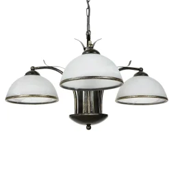 Wohnzimmerlampen|Glaslampen*Luminex Hängeleuchte KORFU in Messing Antik 3-flmg