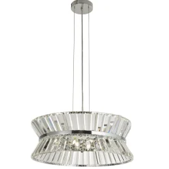 Searchlight Hängeleuchte Kristall Ø 50 cm rund 7x G9 Jugendstil< Hängelampen|Wohnzimmerlampen